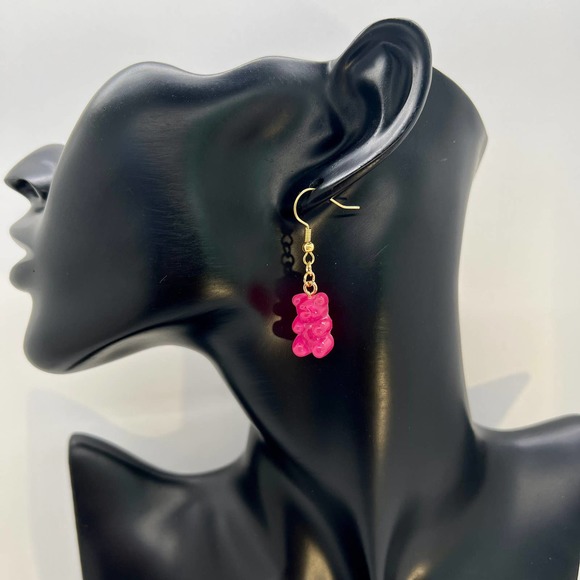 Mini Gummy Bear Earrings - Red, Pink, Orange, Yellow, Blue or Purple - Picture 9 of 9
